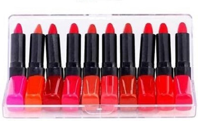 Love Kart MULTI SHADE MATTE FINISH LIPSHAPE LIPSTICK PACK OF 10(Multicolour, 10 g)