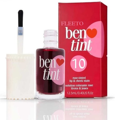 Fleeto Bene Tint Lip & Cheek Stain, Waterproof, longlasting RED Tint F9(Peppy Red, 10 ml)