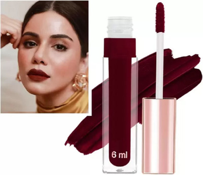 Jiwoo Smudge Proof & Kiss Proof Dark Maroon Matte Lipstick(MAROON, 6 ml)