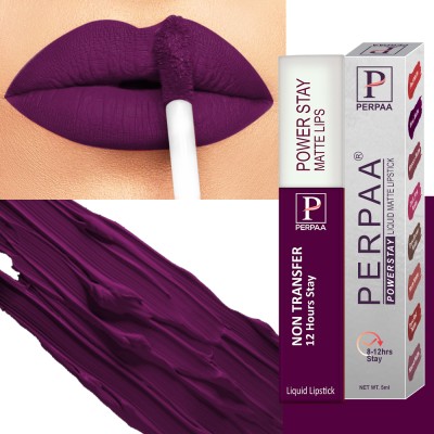 Perpaa Power stay Non-sticky & Long lasting Matte liquid lipstick , shade no 03(Wine, 5 ml)