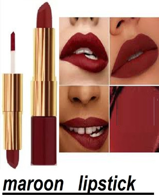 Luipui smudge proof maroon 2 in 1 matte look lipstick waterproof(maroon, 6 g)