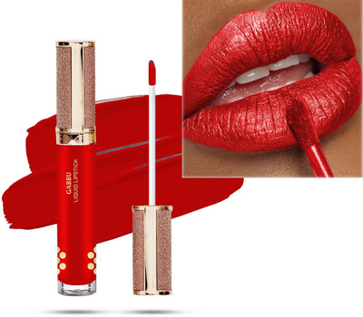 GABBU Lipstick with Shimmer for Smooth & Shiny Lips, Non-Sticky Formula(RED, 7 ml)