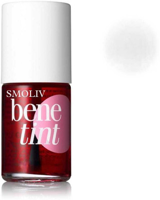 Smoliv Bene Tint Lip and Cheek Stain,Tined Finish Blusher and Liquid Lipstick F211(Peppy Red, 12.5 ml)