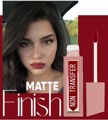 AEPRUY High Defination Smudge proof Waterproof Long lasting Liquid matte Lipstick(dark red, 4 ml)