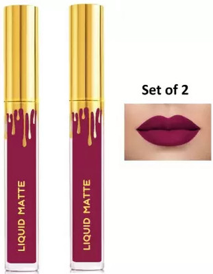 BLUSHIS Liquid Matte Lipstick | Non-Sticky and Non-Drying | Matte Finish Combo 2(Dark Rose, 12 ml)