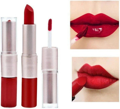 Arcanuy 2 IN 1 LIQUID LIPSTICK MATTE FINISH LONG LASTING EFFECT AND WATERPROOF(red, 10 g)
