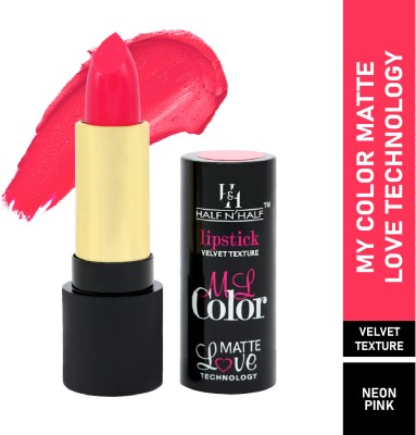 Half N Half Velvet Matte Lipstick-18 Neon Pink(Neon Pink, 3.8 g)