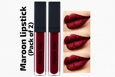 BLUSHIS Non Transfer Smudge Proof Longlasting Sensational Liquid Matte Lipstick(Combo Of Maroon, 12 ml)