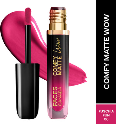 FACES CANADA Comfy Matte Wow Liquid Lipstick | Highly Pigmented | Long Lasting(Fuschia Fun 06, 3.8 ml)
