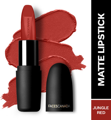 FACES CANADA Weightless Matte Hydrating Lipstick with Almond Oil(Jungle Red 29, 4.5 g)