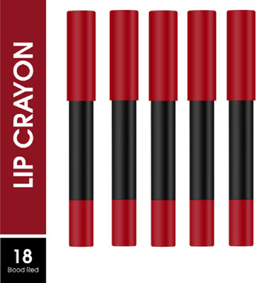 Luipui MATTE CRUSH SUPER STAY LONG LASTING, FULL COVERAGE LIPSTICK PACK OF 5(BLOOD RED - 18, 20 g)