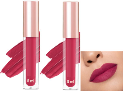 ADJD Combo Velvet Non tansfer Smudge Proof Longlasting liquid Matte Rose pink(Rose pink, 12 ml)