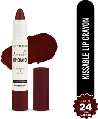 Hilary Rhoda Kissable Lip Crayon |12-Hour Stay | Highly Matte Finish & Pigmented Lipstick(Deep Maroon, 3.5 g)