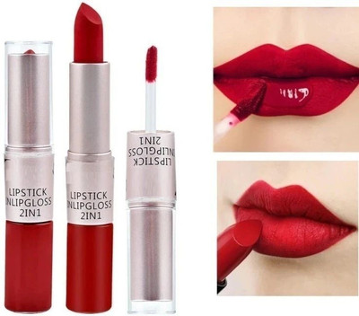 DARYUE Best 2 in 1 waterproof smudge proof lipstick(red, 10 g)