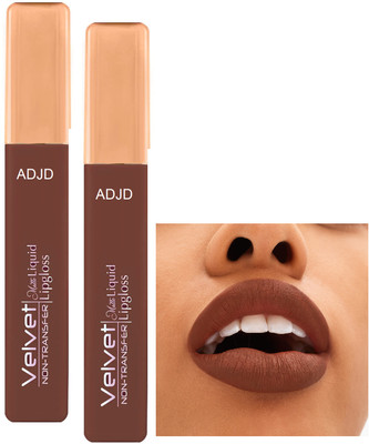 ADJD Combo Non Transfer Liquid Lipstick Non-Drying Transfer-proof Browine velvet(Browine, 10 ml)