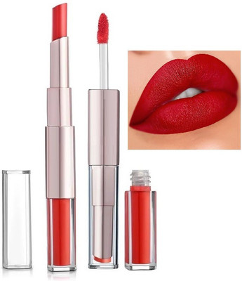 Latixmat Lip Duo 2 In 1 Liquid Lipstick with Lipstick For Her(RED, 12 ml)