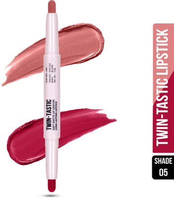 Shryoan Twin-Tastic Soft Lip Crayon| Matte Finish, Waterproof & Long-Lasting Lipstick(Peach, 3.5 g)