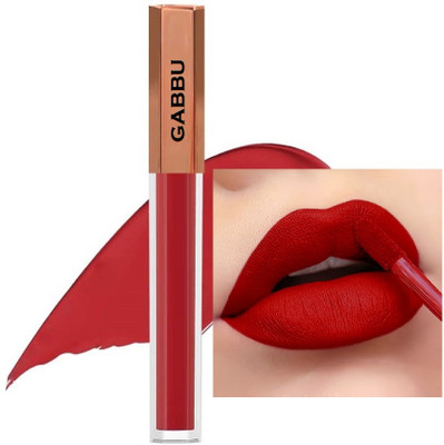 GABBU Liquid Lipstick Ultra Pigmented, Long-Lasting, Non-Transfer(HOT RED, 3 ml)