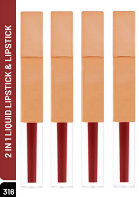 Luipui TRENDING LONG LASTING, WATERPROOF & QUICK DRY LIPSTICK FOR BOLD LOOK PACK OF 4(TOTEM POLE, 28 ml)