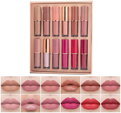 Maryville new lipstick palette multi color shade perfect look pack of 12(multi color, 30 ml)