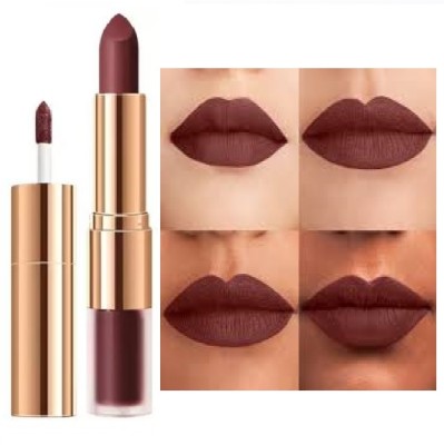 Luipui trending 2 in 1 brown matte finish lipstick awesome waterproof(brown, 6 g)