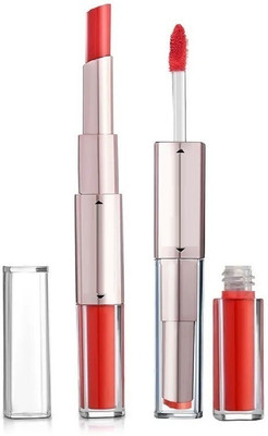 Wonholli 2 in 1 Matte Lipstick And Liquid Lip Gloss Makeup(Tomato Red, 7 ml)