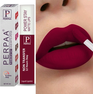 Perpaa Cherry Red Powerstay Matte Liquid Lipstick (5 ml ) Waterproof & Non-transfer Upto12 Hrs Stay(1 Items in the set)