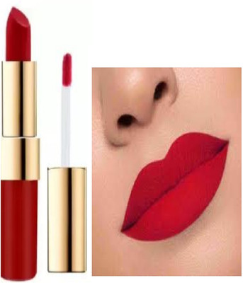 Luipui 2 in 1 red matte finish lipstick pack of 1 waterproof(red, 6 g)