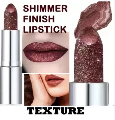 HUZURLU BURGUNDY DUST SHIMMERY SHINY MULTI PURPOSE GLITTER CHOCOLATE LIPSTICK(BROWN, 3.8 g)