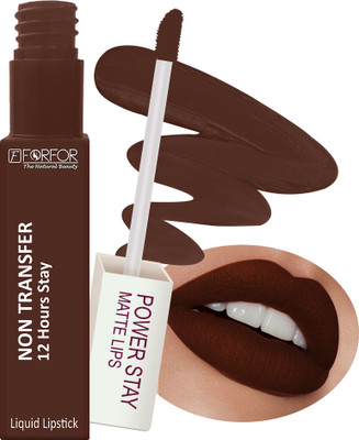 FORFOR Power Stay Long Last Waterproof Matte Lipstick(Cocoa brown, 4 ml)