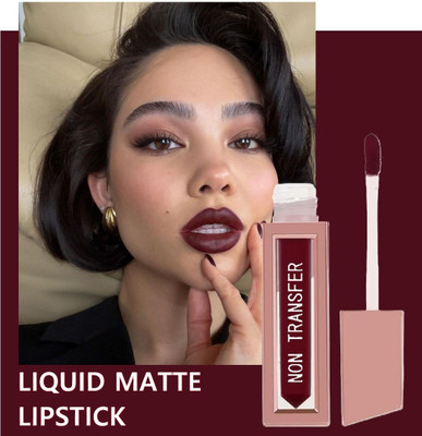 AEPRUY Non Transfer Smudge Proof Longlasting Sensational Maroon Liquid Matte Lipstick(DEEP MAROON, 4 ml)