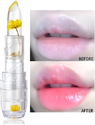 pink cheeks Magic Jelly Flower Lipstick Temperature Changing Lipstick (Pink, 10 ml)(pink, 10 ml)