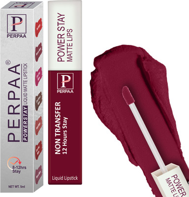 Perpaa Power stay Long lasting Liquid Matte Lipstick Non Transfer &Waterproof(Cherry Red, 5 ml)