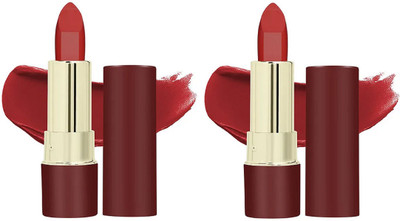 Luipui Premium New Color Bliss Matte Lipstick Lightweight, Long-lasting (Sets 2)(rich maroon, 10 ml)