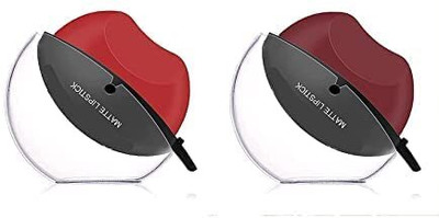 Raytrix Apple Shape Lazy Quick Matte Lipstick Long-Lasting Wear Non-Stick Cup(Red, Maroon, 50 g)