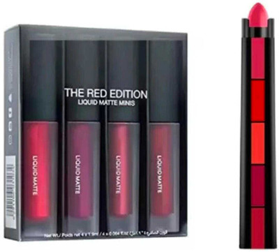 Reluv Multi Shade Lipstick Red edition Long Lasting Waterproof Combo Set(Red, Maroon, Wine, All Brown Shades, Pink, 250 g)