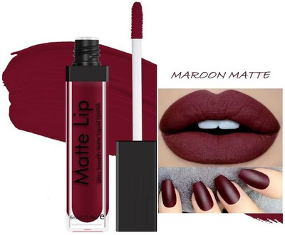 Wonholli Water & Smudge Proof Liquid Lipstick(Maroon, 6 ml)