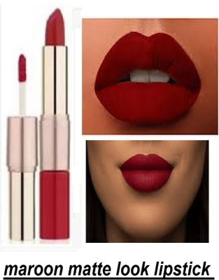 Luipui maroon 2 in 1 crayon + liquid waterproof matte lipstick(maroon, 6 g)