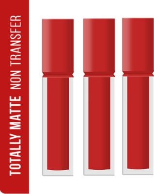 Luipui BEST MATTE CREAMY QUICK DRY, LONG STAY & HYDRATING LIPSTICK PACK OF 3(CHERRY ON TOP, 21 ml)