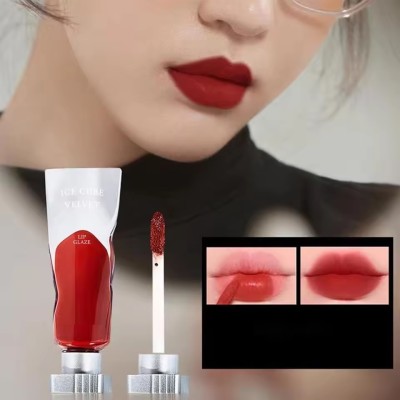 REIMICHI WATER PROOF DARK RED ICE CUBE VELVET LIP GLAZE LIPSTICK(DARK RED, 4 g)