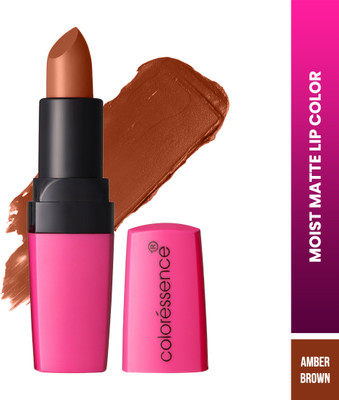 COLORESSENCE Moist Matte Lipstick | Hydrating & Richly Pigmented | Butter Soft Texture ML21(Amber Brown, 4 g)