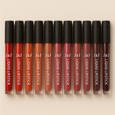 J & F Matte Liquid Lipstick Set 3 – Pack of 12 Multicolor Waterproof Shades(Multicolor, 6 ml)