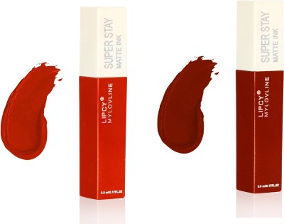 lipcy My Loveline Super Stay Matte ink Liquid Lipstick PACK OF 2,(5ml X2pcs).(DARK RED, DEEP MAROON, 5 ml)