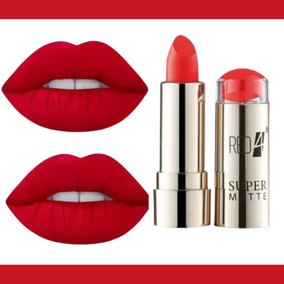 RED4 Mattelook super matte red lipstick It helps to lock in moisture(Red Colour, 5 ml)