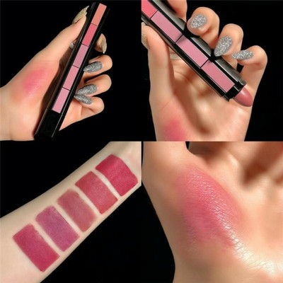 MYEONG 5 in 1 Shades In One Long Lasting, Matte Finish Non Drying Formula Lipstick(Multi Shade, 10 g)