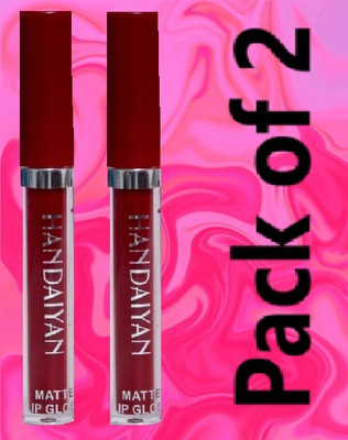 LARA KOSSLER Set of 2 Maroon Liquid Lipsticks(MAROON, 10 ml)