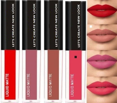 Yelfo Longlasting Liquid Matte Mini Lipstick Combo Pack Of 4(Nudde, 20 ml)