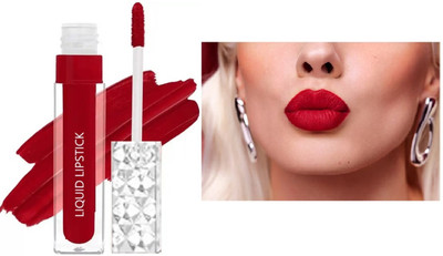 DARYUE Non Transfer Matte Lipstick waterproof (red)(Red, 5 ml)