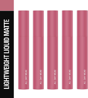 Luipui AWESOME QUICK DRY FORMULA & SMOOTH FINISH LIPSTICK FOR MATTE LOOK PACK OF 5(RUBY TRUE - 14, 60 ml)