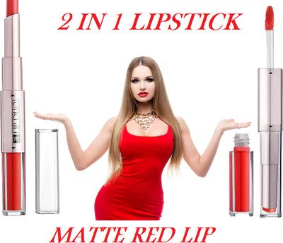 Sheny super lips Matte Long Lasting Gloss & Matte 2 IN 1 lipstick pack of - 1(red, 3.5 ml)